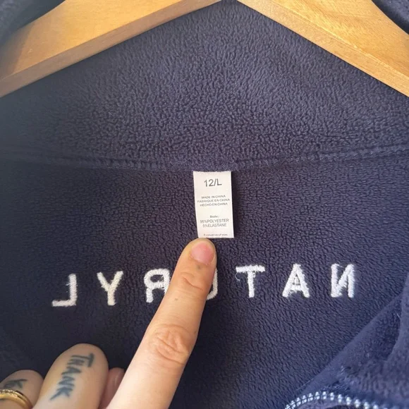 Naturyl by NBK Fleece Navy Cropped Sweatshirt - Picture 3 of 3